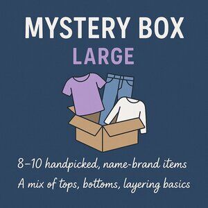 Large Mystery Box: Name Brand Women's Tops, Bottoms, Dresses, Layering Basics